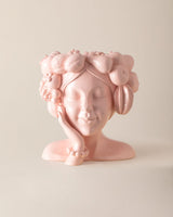 Elegant Resin Bust - Palmyra Inspired, Powder Pink Finish