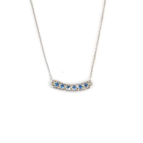 Sterling Silver Aurora Pendant Necklace - Blue & Yellow Zircon