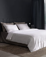 100% Cotton Sateen King Size Duvet Cover Set - Embroidered Luxury