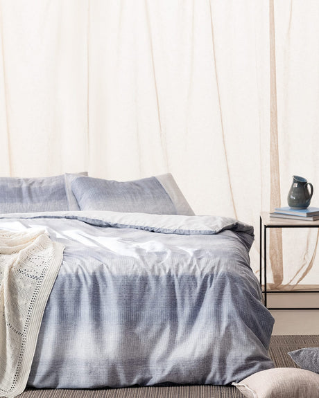 100% Cotton Double Duvet Cover Set - Crepe Print