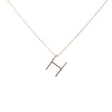 Sterling Silver 3D H Initial Necklace - Elegant Letter Pendant