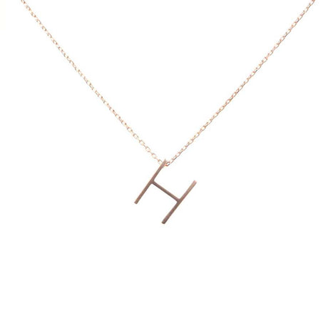 Sterling Silver 3D H Initial Necklace - Elegant Letter Pendant