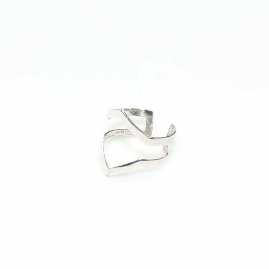 Sterling Silver Zigzag Ring - Adjustable, Minimalist Design