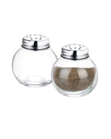 Senna Clear Glass 2-Piece Salt & Spice Shaker Set - Modern Minimalist