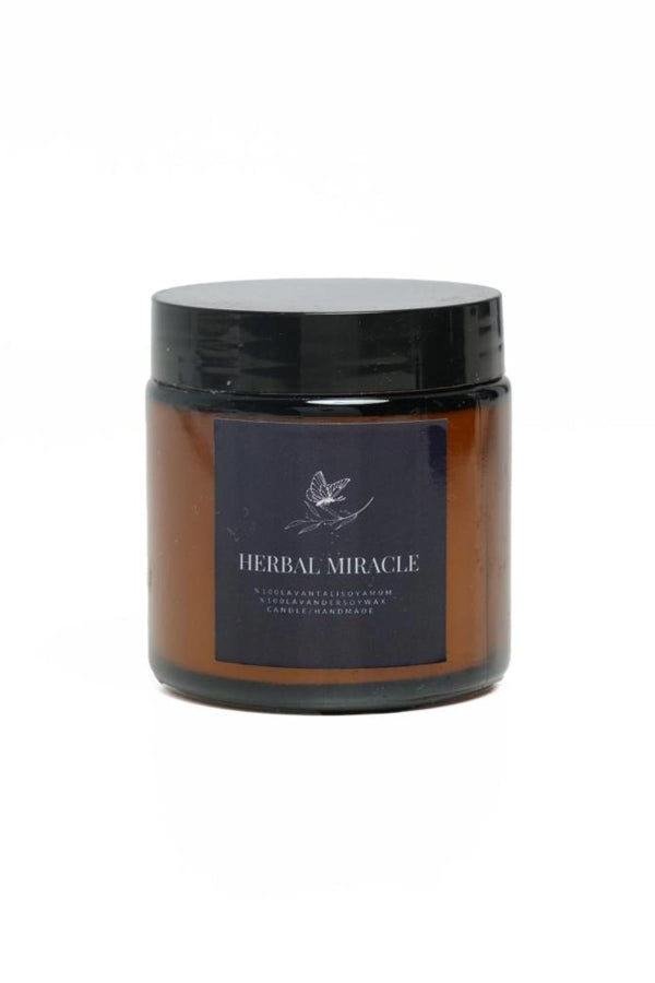Lavender Scented Soy Candle in Amber Jar, 100ml