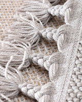 Polyester Area Rug - Modern Grey with Fringed Edges