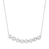925 Sterling Silver 8-Stone Rivière Necklace - White Zircon