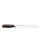 Serrated Bread Knife - Stainless Steel Blade with Brown Handle