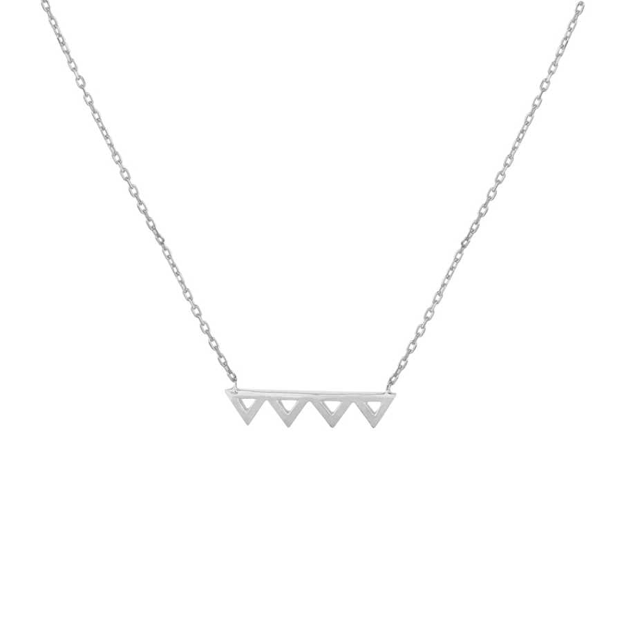 Sterling Silver Minimalist Tiny Triangles Pendant Necklace