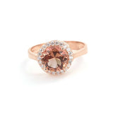 925 Sterling Silver Round Zultanite Ring with Zircon Accents