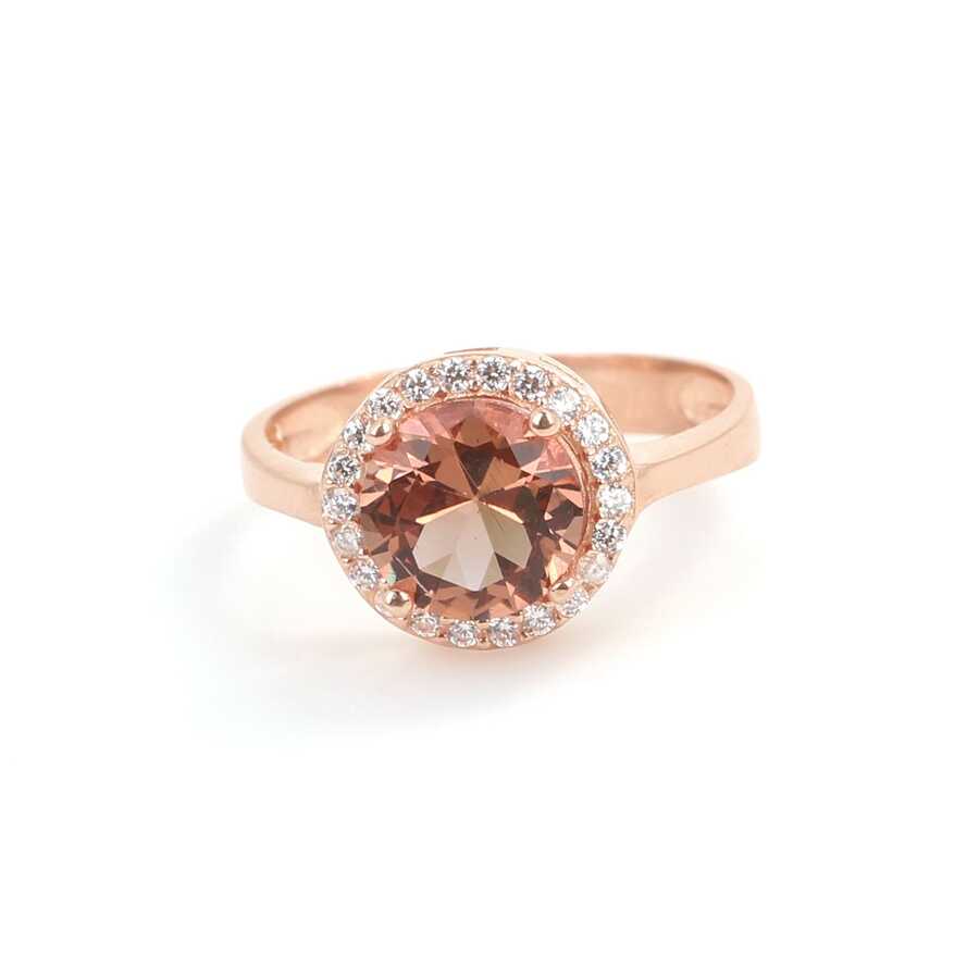 925 Sterling Silver Round Zultanite Ring with Zircon Accents