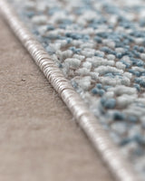 Weicher Polyester-Teppich – Modernes graues Krabbenmuster mit Fransenrändern