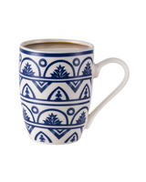 New Bone China Mug - Sophisticated Blue & White Perla Pattern