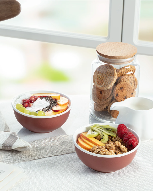 New Bone China 2-Piece Bowl Set - Modern Classic