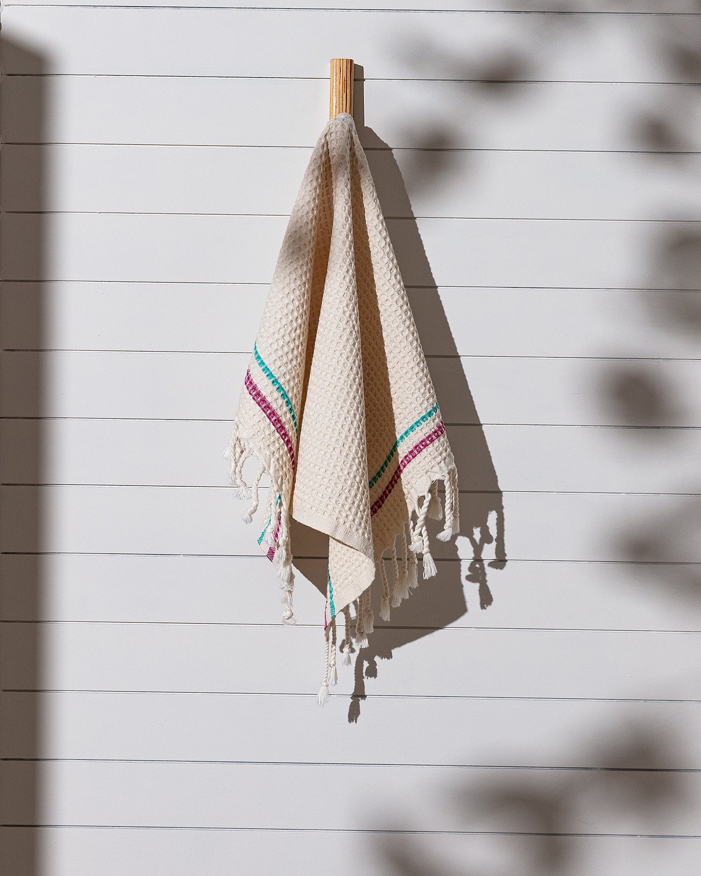 Asciugamano da cucina 100% cotone - Design vivace rosa e verde