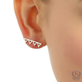 925 Sterling Silver Zigzag Earcuff - Elegant No-Piercing Earring