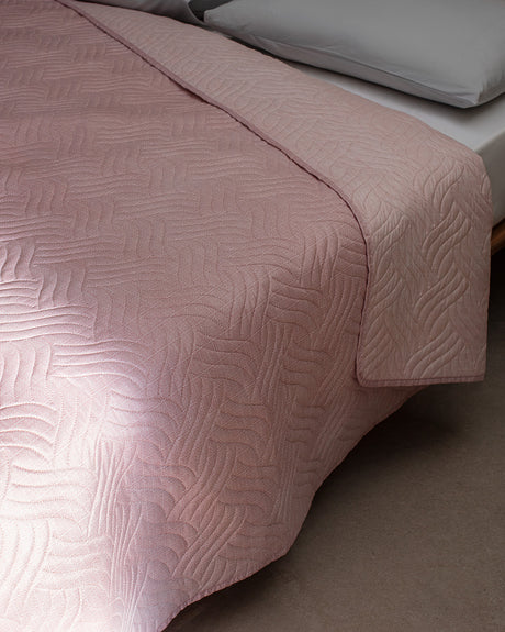 King Size Printed Bedspread, Soft Powder Pink Bed Cover, Elegant Bedroom Decor