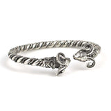 Professional 925 Sterling Silver Ram Head Twisted Bangle