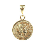 925 Sterling Silver Caesar Figure Medallion Pendant