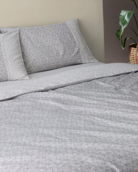 100% Cotton King Size Duvet Cover Set - Soft Crepe Weave