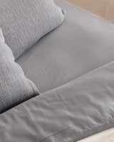 Ensemble de literie nuptiale de luxe 8 pièces - Housse de couette anthracite écru et draps