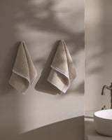 100% Cotton Hand Towel Set of 2 - Crocheted Edge Design