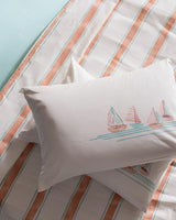 Simone Double 100% Cotton Printed Coverlet Set, Orange