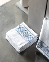 Soft 100% Cotton Hand Towel Set - 4 Pack, White & Grey
