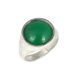 Premium Sterling Silver Green Gemstone Mens Ring