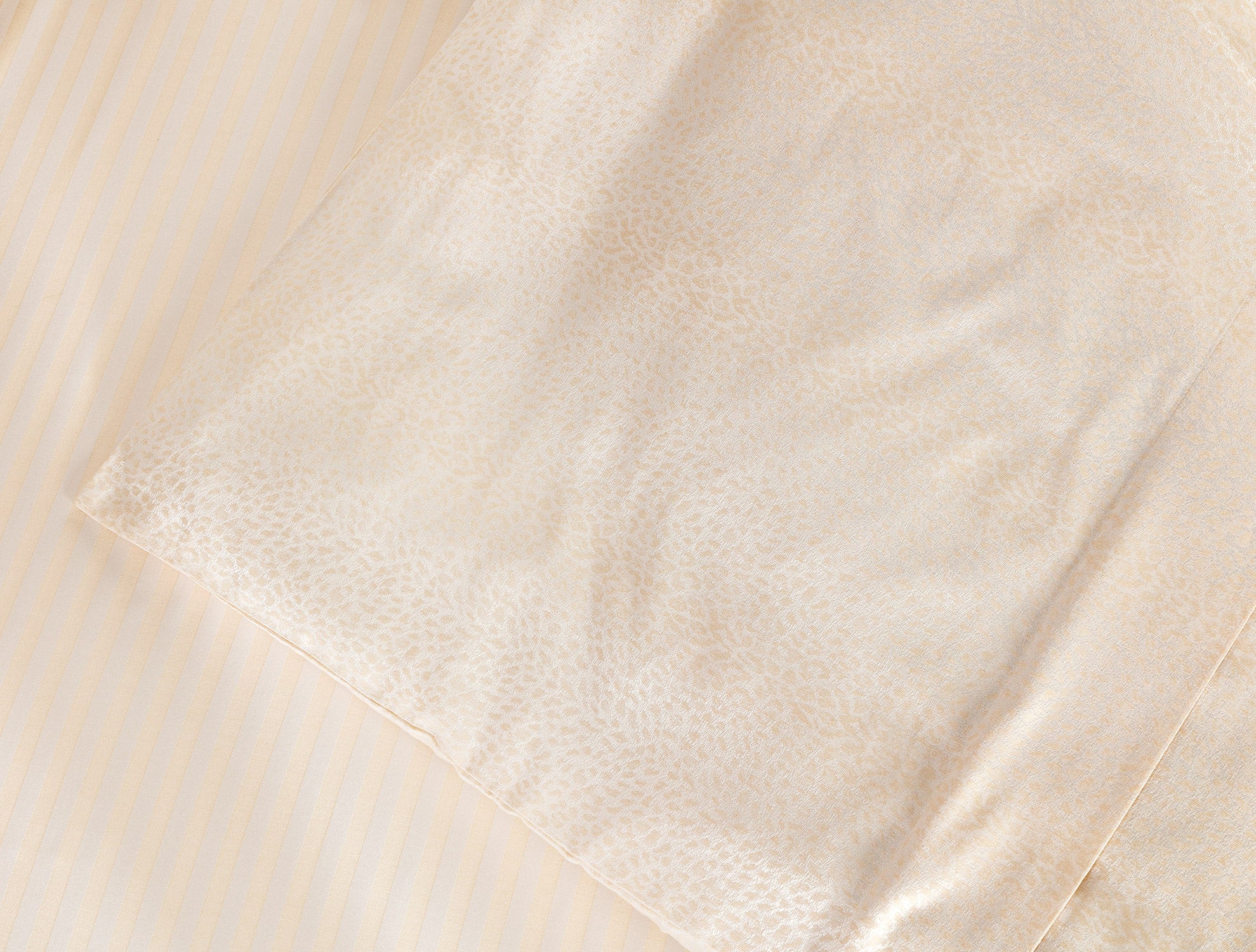 King Size Gold Jacquard Satin Duvet Cover Set