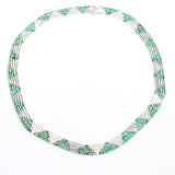925 Sterling Silver Turquoise 5-Row Necklace - Unique Artisan Design