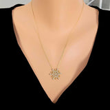 925 Sterling Silver Snowflake Charm Pendant Necklace