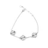 Premium Sterling Silver Mirrored Clover Bracelet