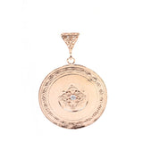 925 Sterling Silver Rectangular Floral Locket Pendant with Zircon