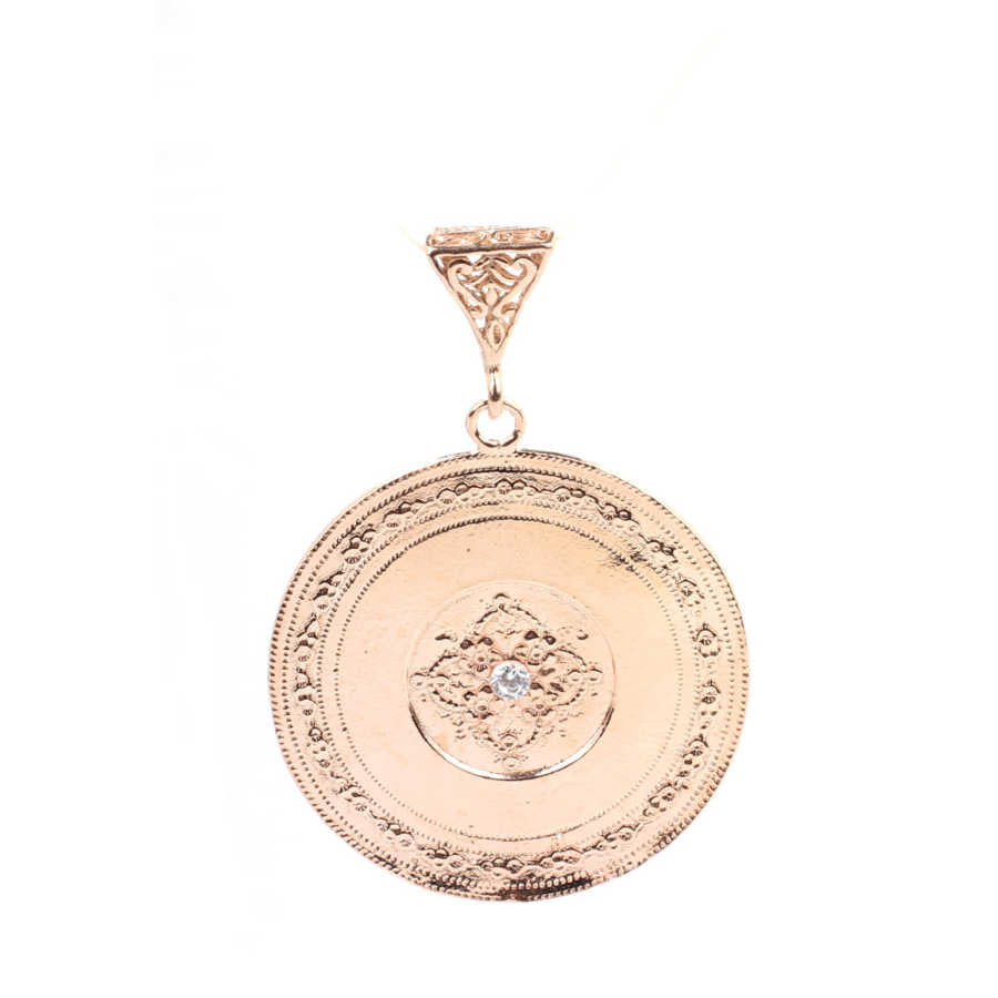 925 Sterling Silver Rectangular Floral Locket Pendant with Zircon