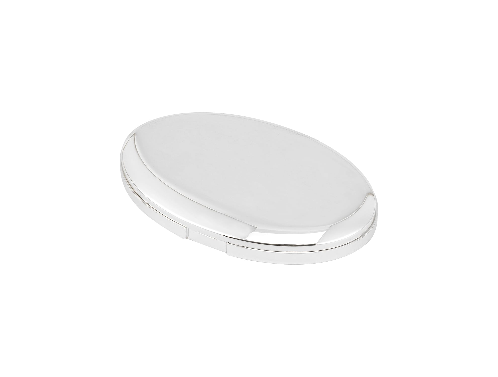 Sleek Silver Dual-Magnification Compact Mirror - Portable Design