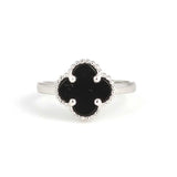 Premium 925 Sterling Silver Onyx Clover Ring