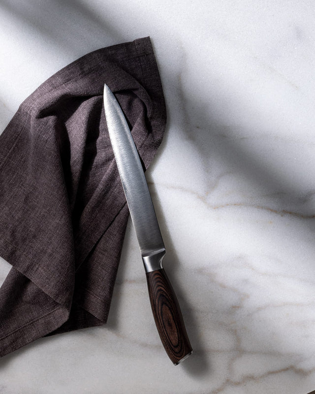 Renata Slicing Knife, Brown Handle Kitchen Blade for Precise Food Prep