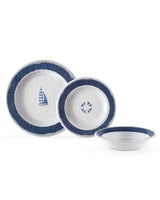 Melamine 18-Piece Dinnerware Set - Blue & White Design