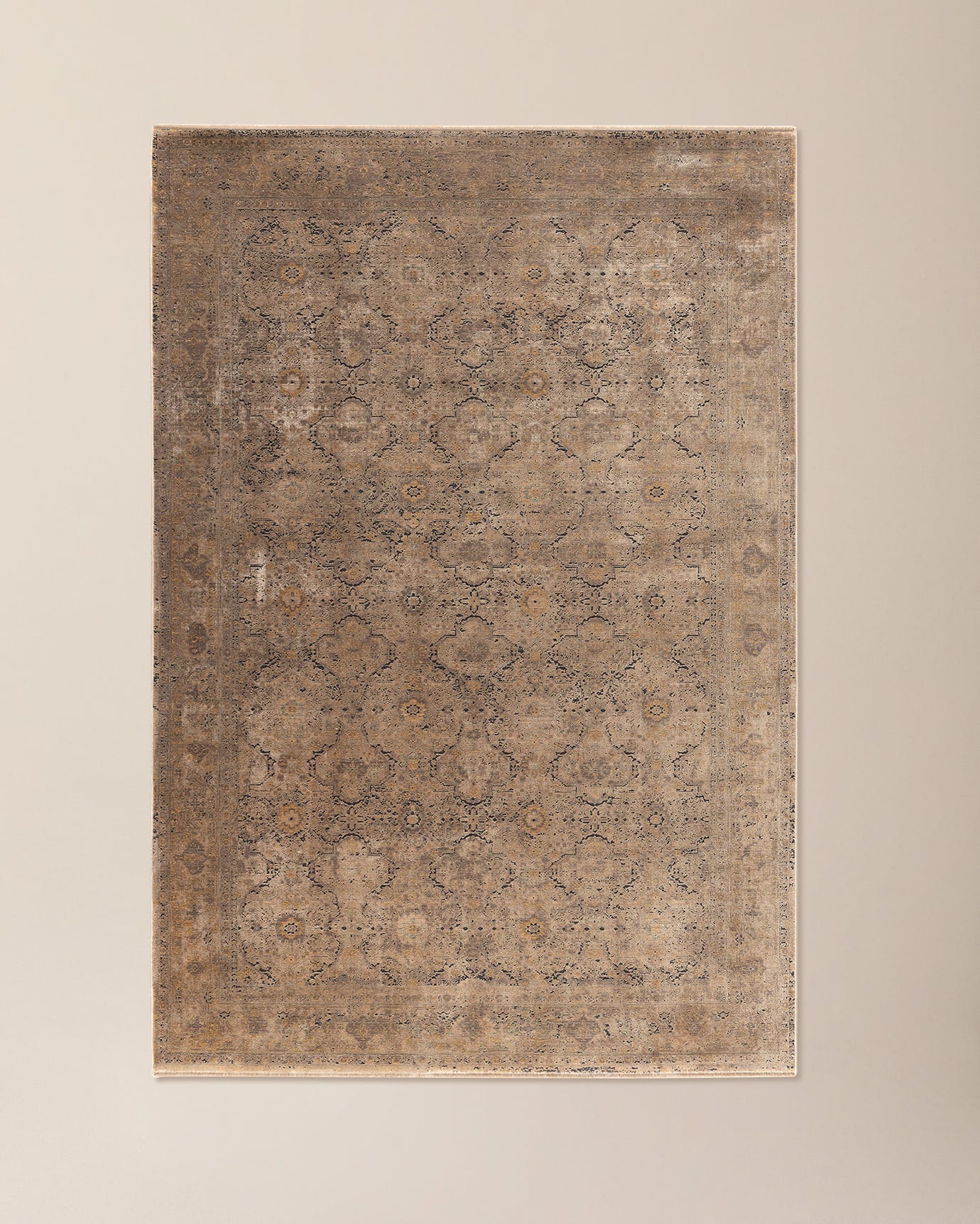 Tapis d'aire en mélange de viscose douce - Élégant motif Calantha à franges