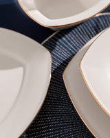 New Bone Porcelain 6-Person Dinnerware Set - White & Gold-Rimmed