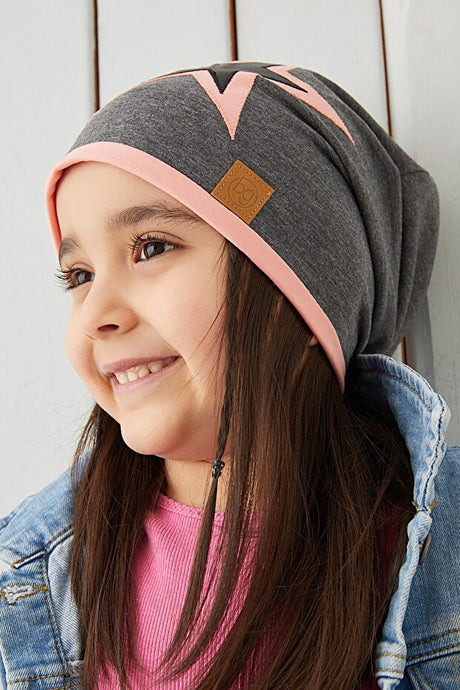Pudra Gri Child Beanie - Soft 95% Cotton, Oeko-Tex