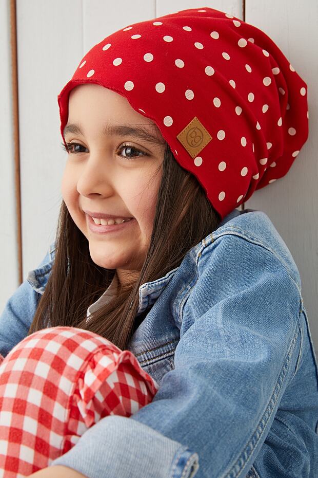 Red Polka Dot Baby Beanie Soft Cotton
