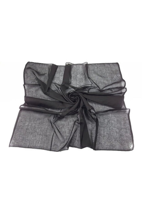 Women's Black Cotton Headscarf - Soft & Breathable