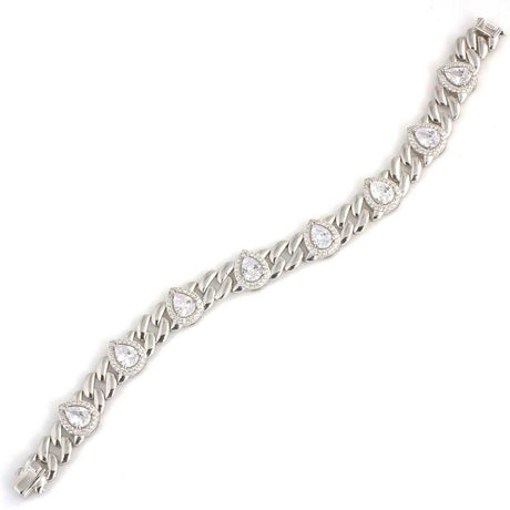 Premium 925 Sterling Silver Teardrop Zircon Bracelet