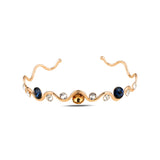 Bracelet Ouvert en Argent Sterling - Élégance Cristal Swarovski Sertie en Sertissure