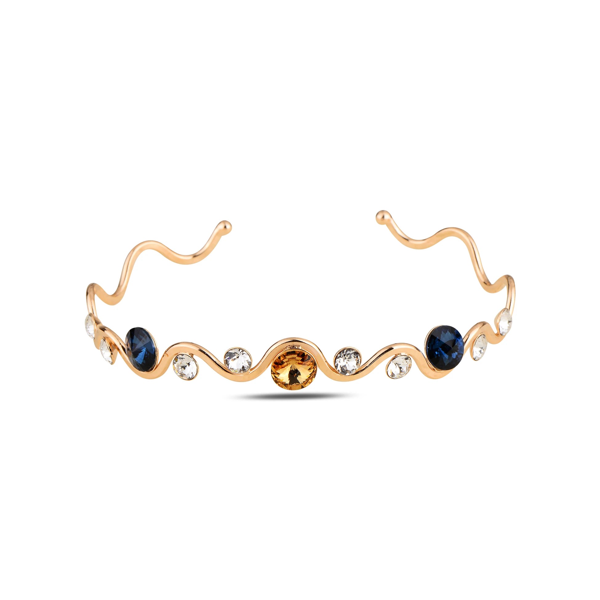 Bracelet Ouvert en Argent Sterling - Élégance Cristal Swarovski Sertie en Sertissure