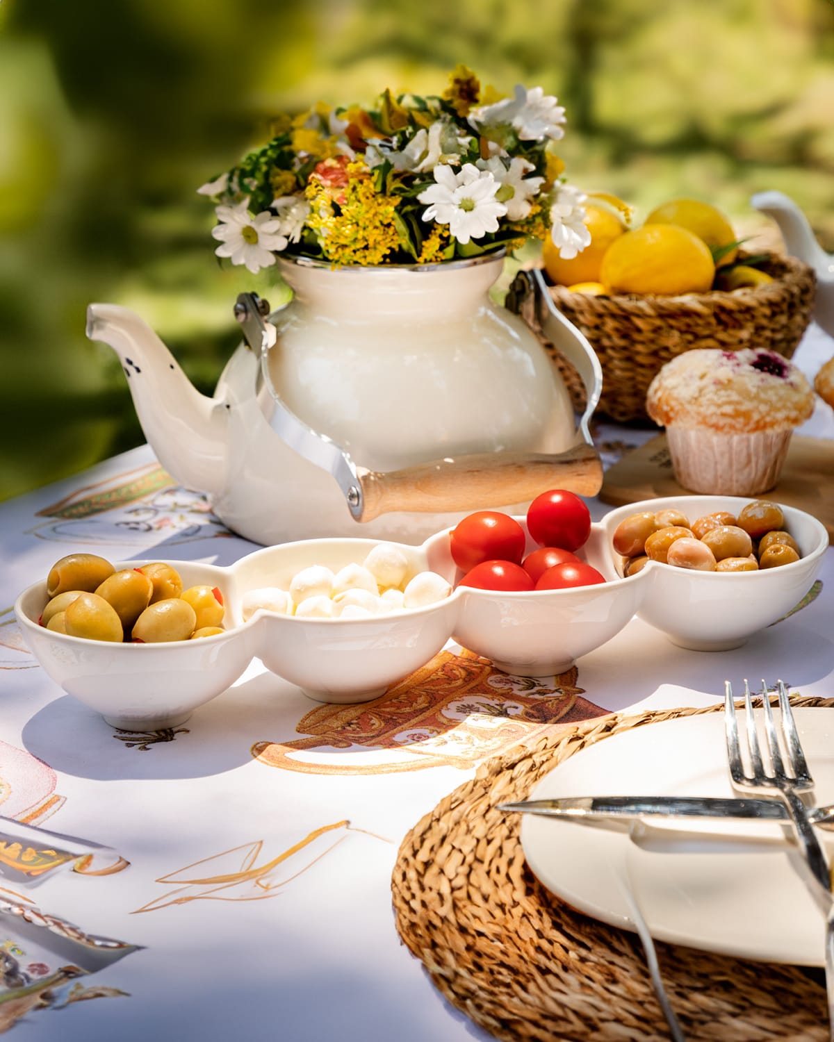 Small 4-Compartment Appetizer Serving Plate