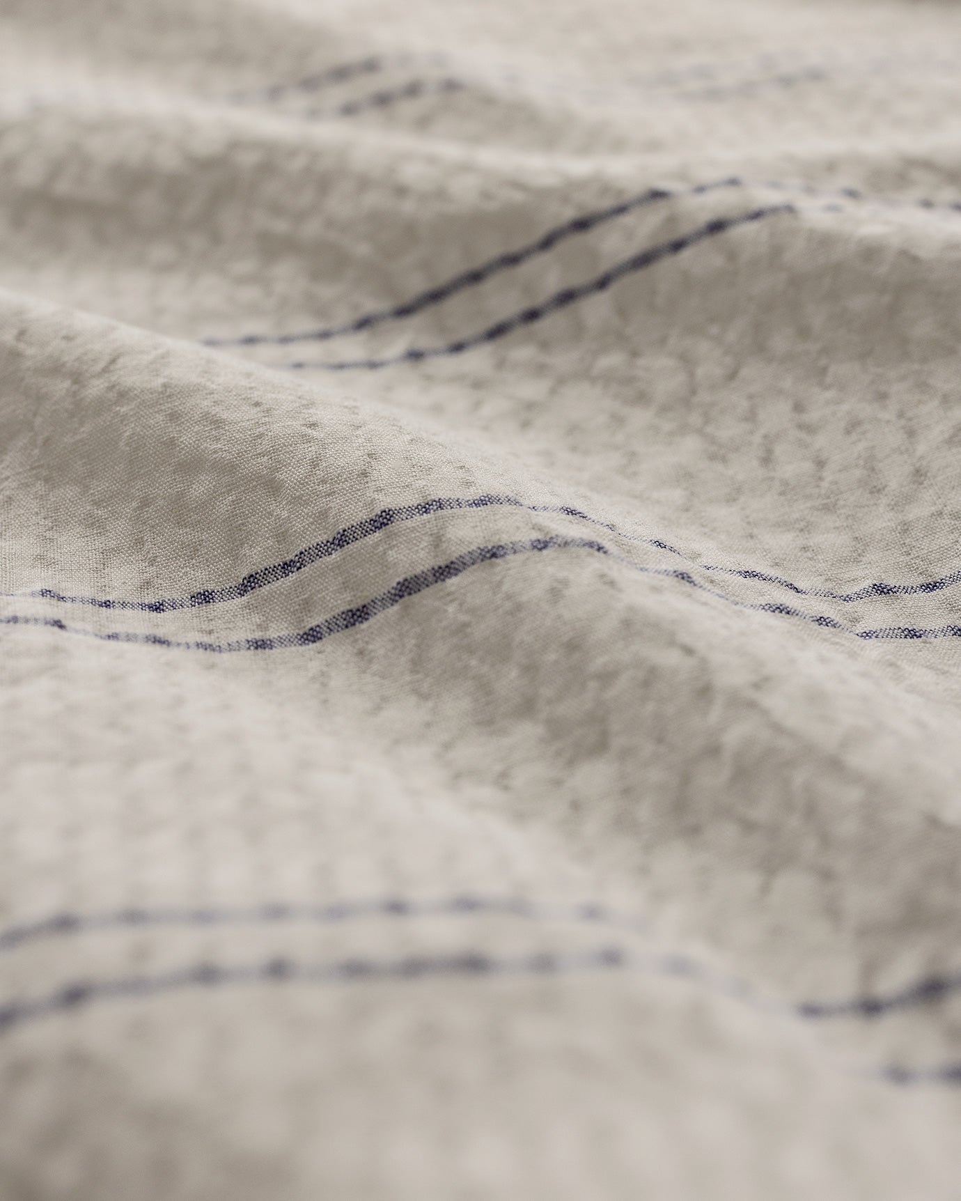100% Cotton Single Duvet Set - Waffle Texture & Stripes