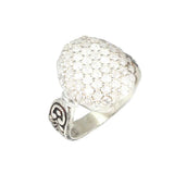 925 Sterling Silver Zircon Ring - Elegant Stone Embellishment
